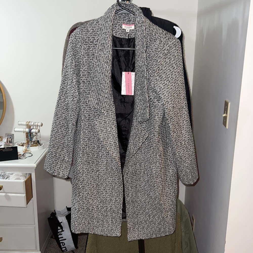 Black and white over coat